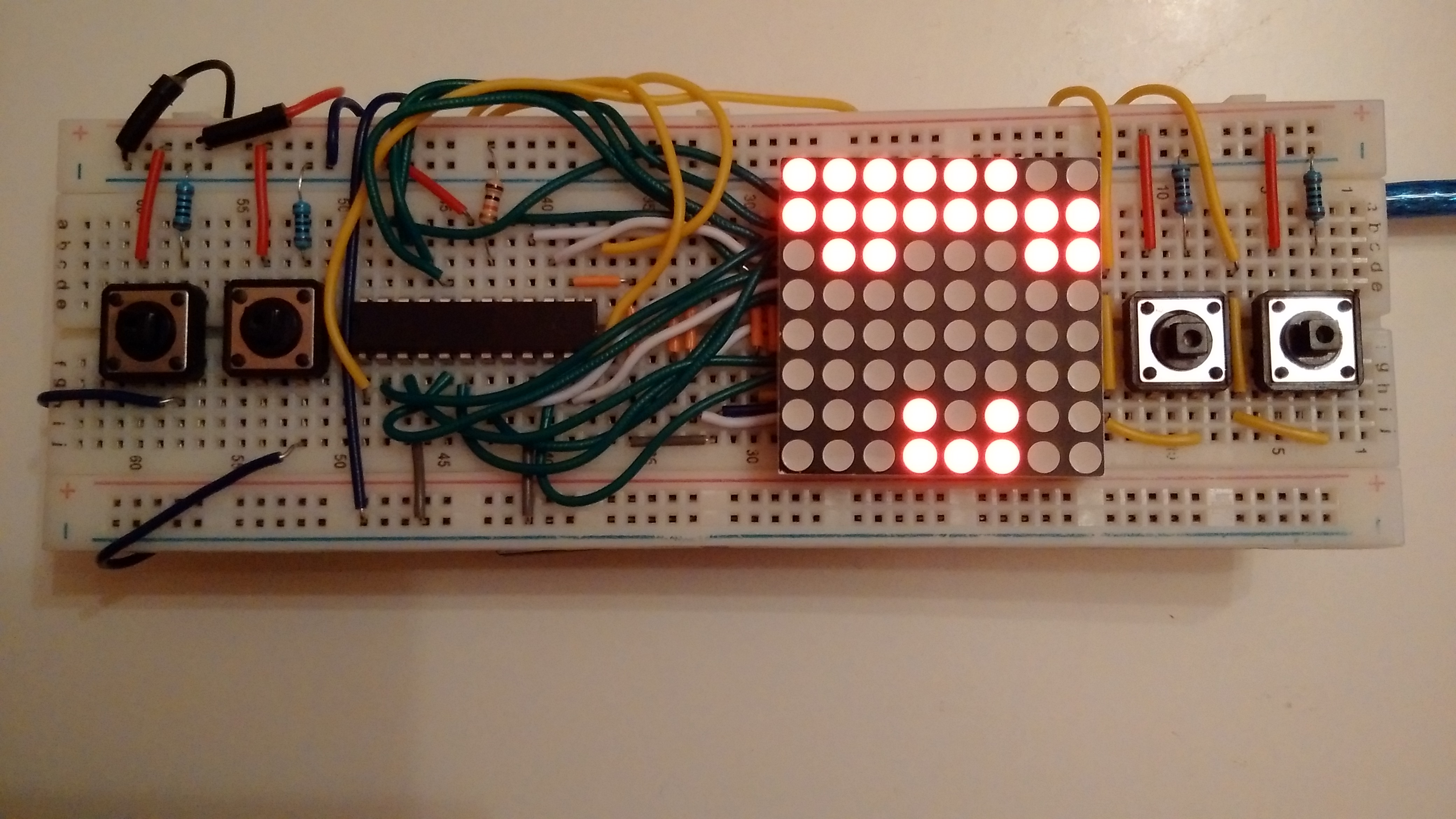 Game with 8x8 LED matrix on Arduino